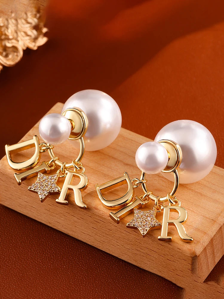 Elegant Business Pearl Star Earrings Suitable For Women To Wear Fashionable Jewelry For Travel, Banquets, And Parties