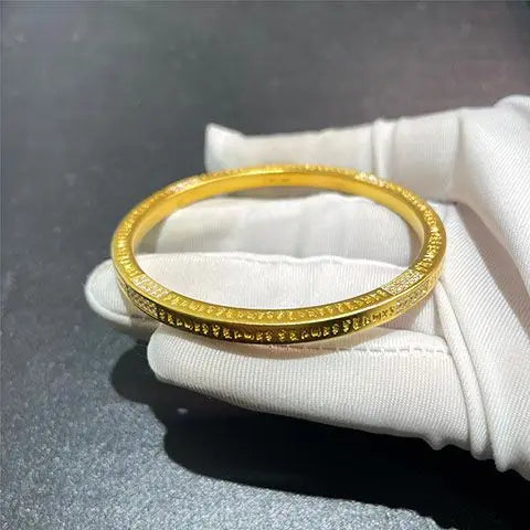 24K real gold moissanite mantra bracelet inlaid with Sanskrit chopsticks au9999 gold bracelet ancient method light luxury gi