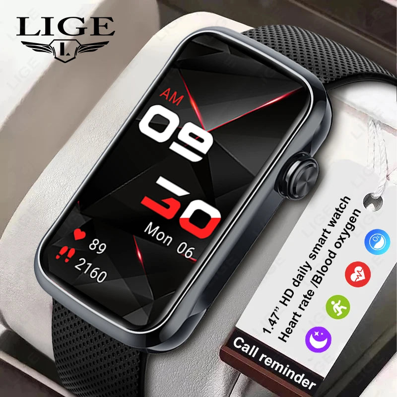 LIGE Smart Watch Women HD Bluetooth Call Bracelet Men Heart Rate Waterproof Smartwatch Sports Fitness Music Control Smartwatches