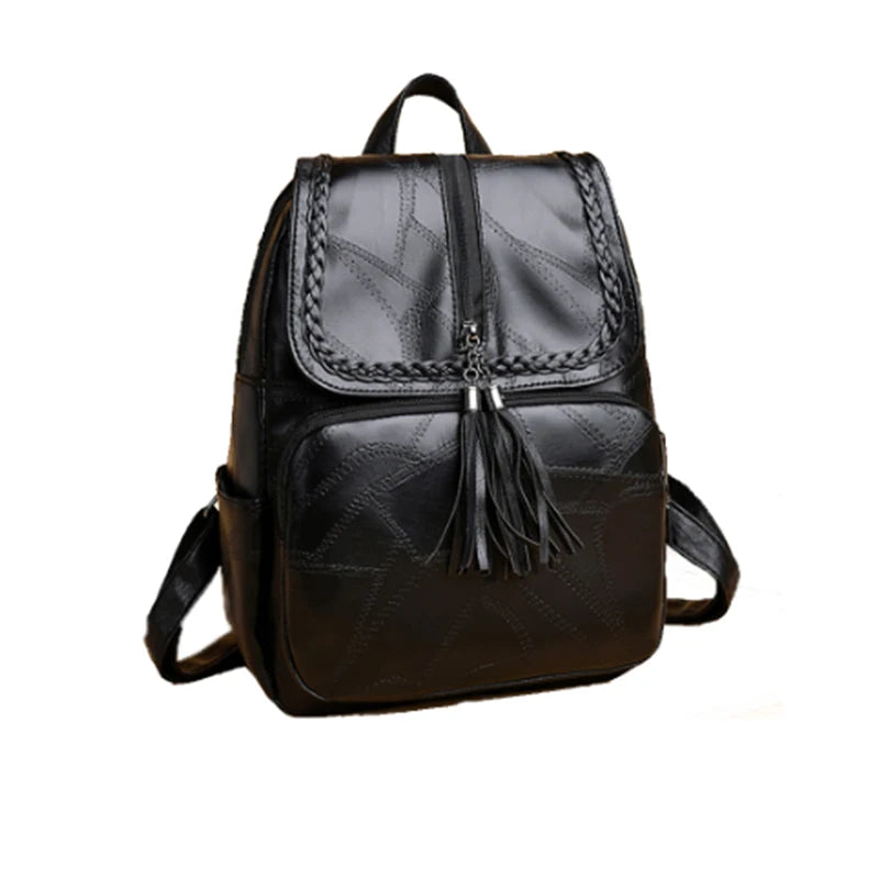 Oxford Cloth Double-Shoulder Bag Nylon Travel Women's Backpack Casual Fashionable Canvas Backpack [Random Zip Direction]