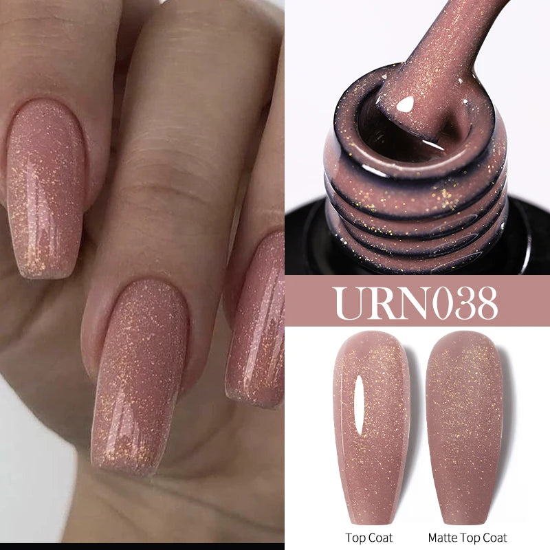UR SUGAR 7.5ml Nude Glitter Color Nail Gel Polish Semi-permanent Varnish Soak Off Nail Art Base Top Coat UV LED Gel Manicure