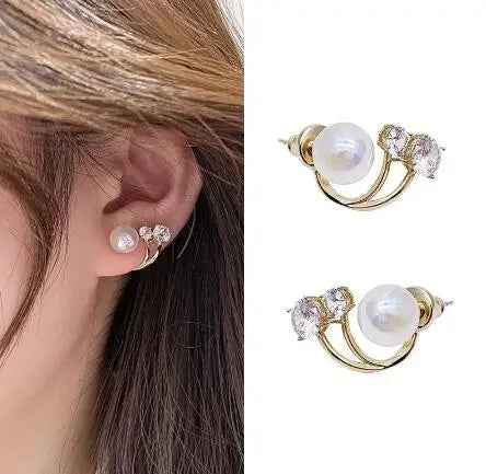 Hollow Out Leaves Earrings for Women Trendy Vintage Crystal Ear Stud Wheat Unique Design Silver Golden Color Girl Jewelry Gift