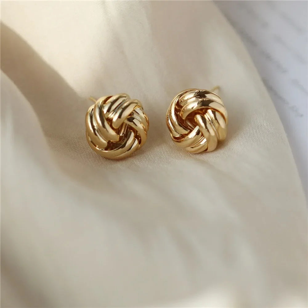 SUMENG Women's Small Metal Stud Earrings in Gold Color with Touch of Style and Elegance, Tiny Yet Unusual Fashion Jewelry