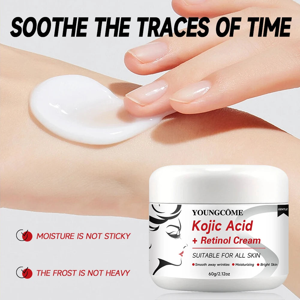 Kojic Acid+Retinol Cream,Anti-aging Cream Remove,Smooth wrinkles Face Cream For Moisturizer Whitening Brighten Skin Products