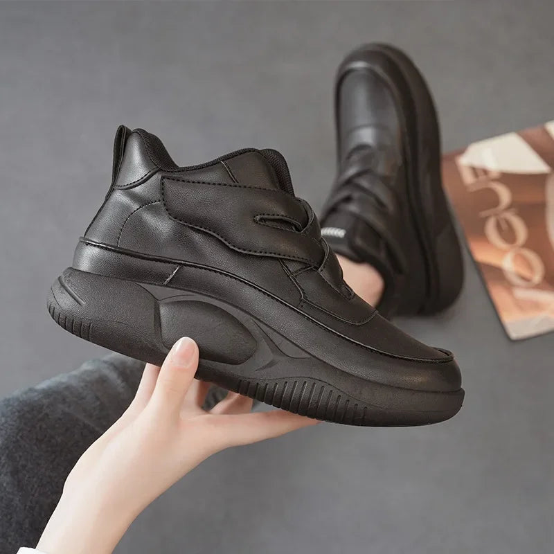 2025 Autumn and Winter Leather Shoes Women's Multi-functional Leisure Sports Shoes High Quality Comfortable Lefu Shoes