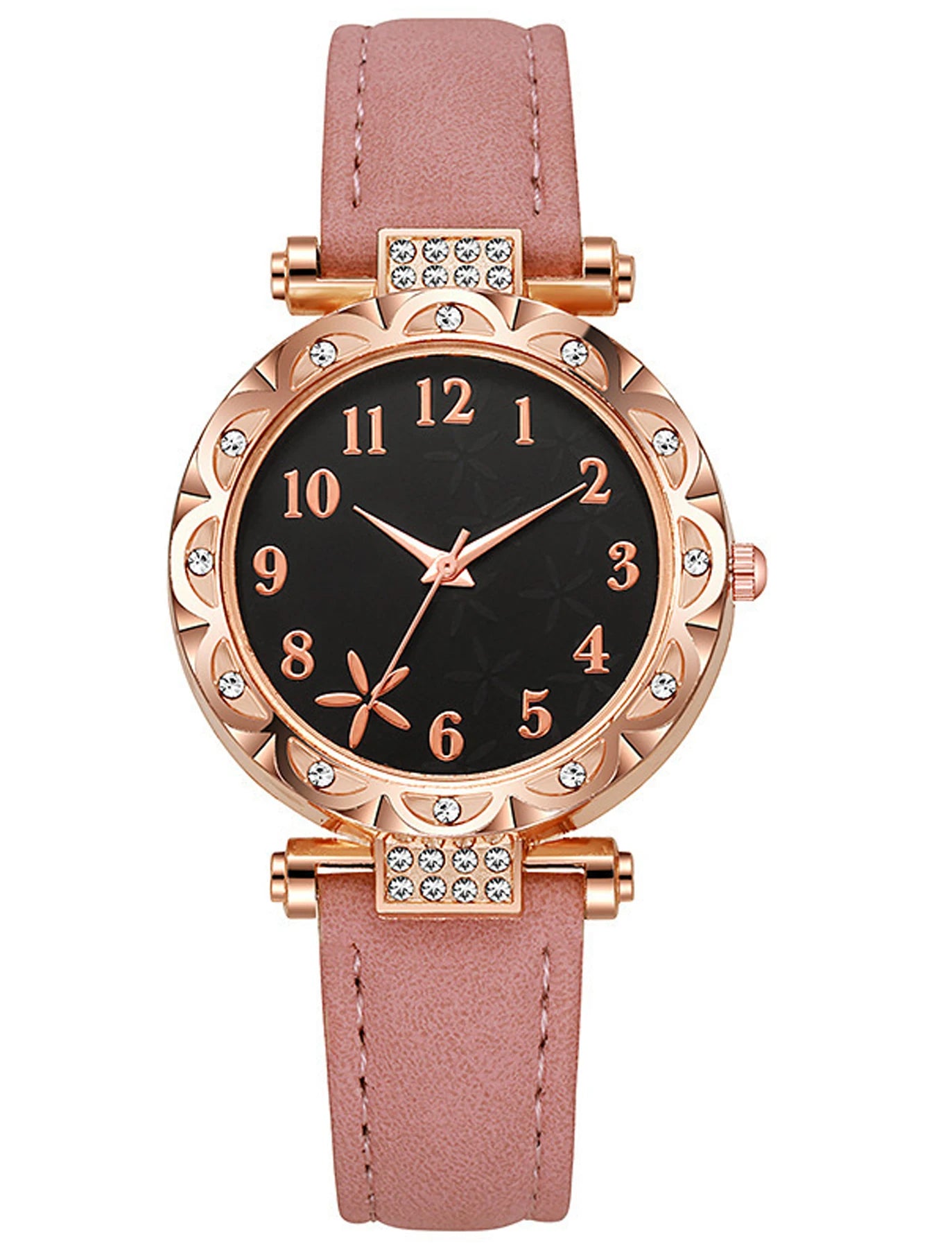 Women's Watch New Women's Leisure Watch Light Luxury Diamond Set Starfish Pattern Dial Belt Quartz Watch 6pcs/1pcs