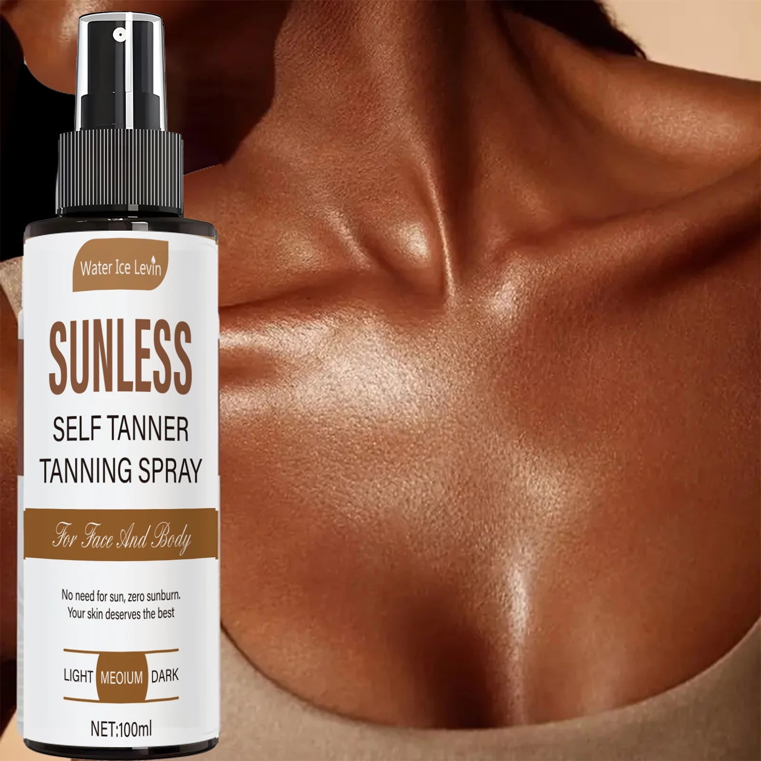 Tanning Spray - Natural Brown Tone, Formaldehyde-Free, Suitable for Men and Women with Skin Color Skin Tone, You Can Create a Sunshine Makeup from a Minute, Indoor Tanning Solution