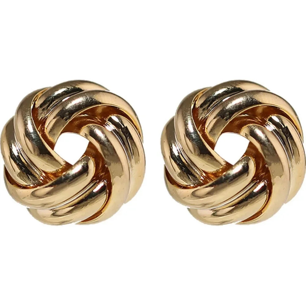 SUMENG Women's Small Metal Stud Earrings in Gold Color with Touch of Style and Elegance, Tiny Yet Unusual Fashion Jewelry