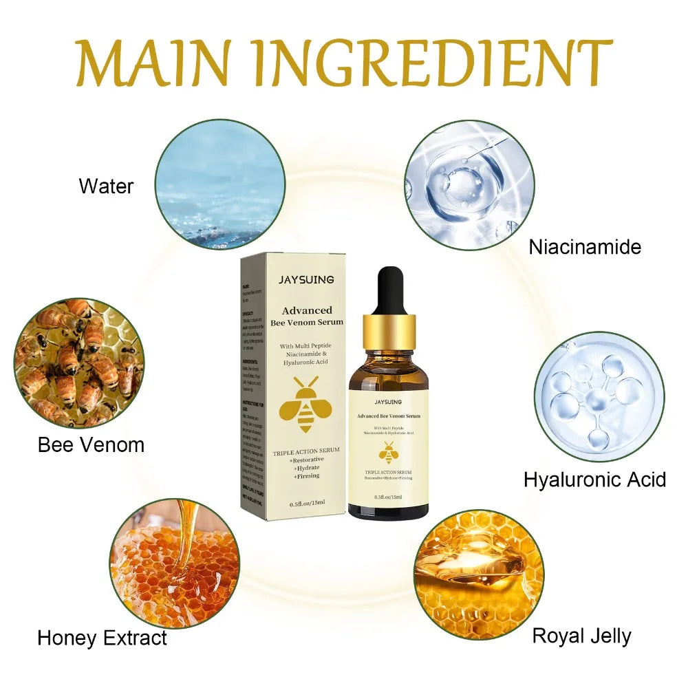 Bee Venom Serum Lightens Fine Lines, Wrinkle Lines, Dullness, Nourishes and Firms Skin, Anti-Wrinkle Serum