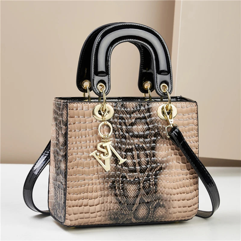 Fashion gradient high-grade alligator print women's handbag, texture all matching travel single shoulder crossbody bag