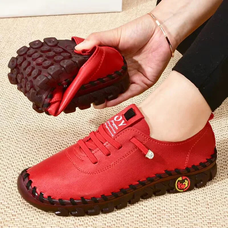 Sneakers Women Shoes Platform Loafers Lace Up Leather Flat Slip-On New Spring Casual Mom Shoe Mujer Zapatos Chaussure Femme