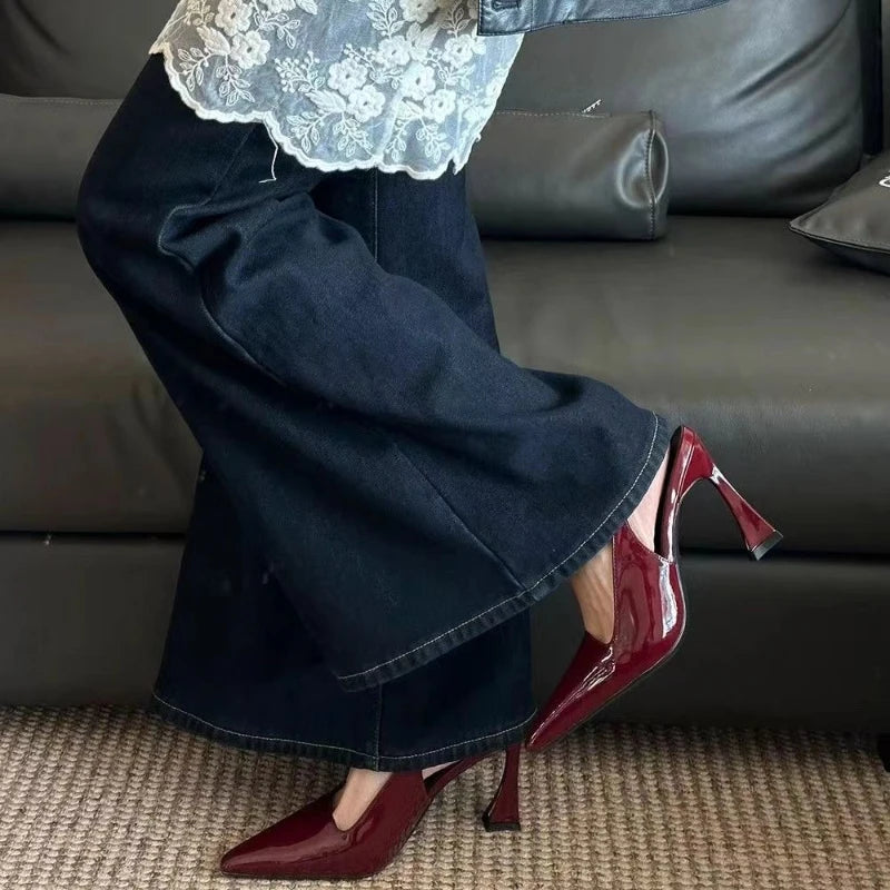 Sharp Pointed Niche Women Shoe 2025 Fashion New Women High Heel Versatile Simple Single Shoes Trendy Temperament Women's Sandals