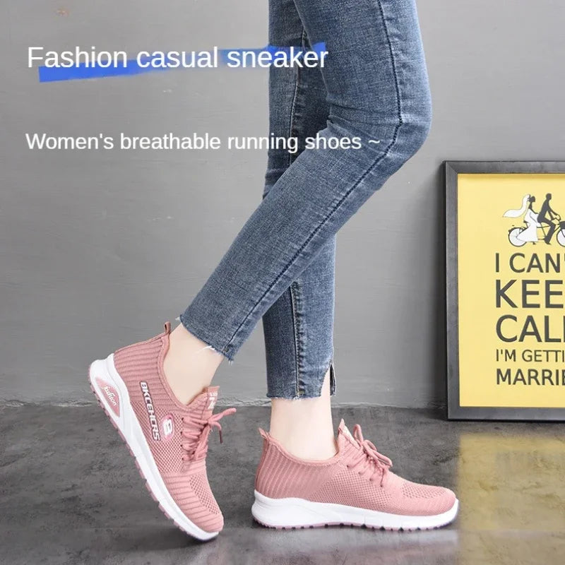 Women Casual Shoes Fashion Breathable Walking Mesh Flat Shoes Sneakers Women 2024 Gym Vulcanized Shoes Purple Female Footwear