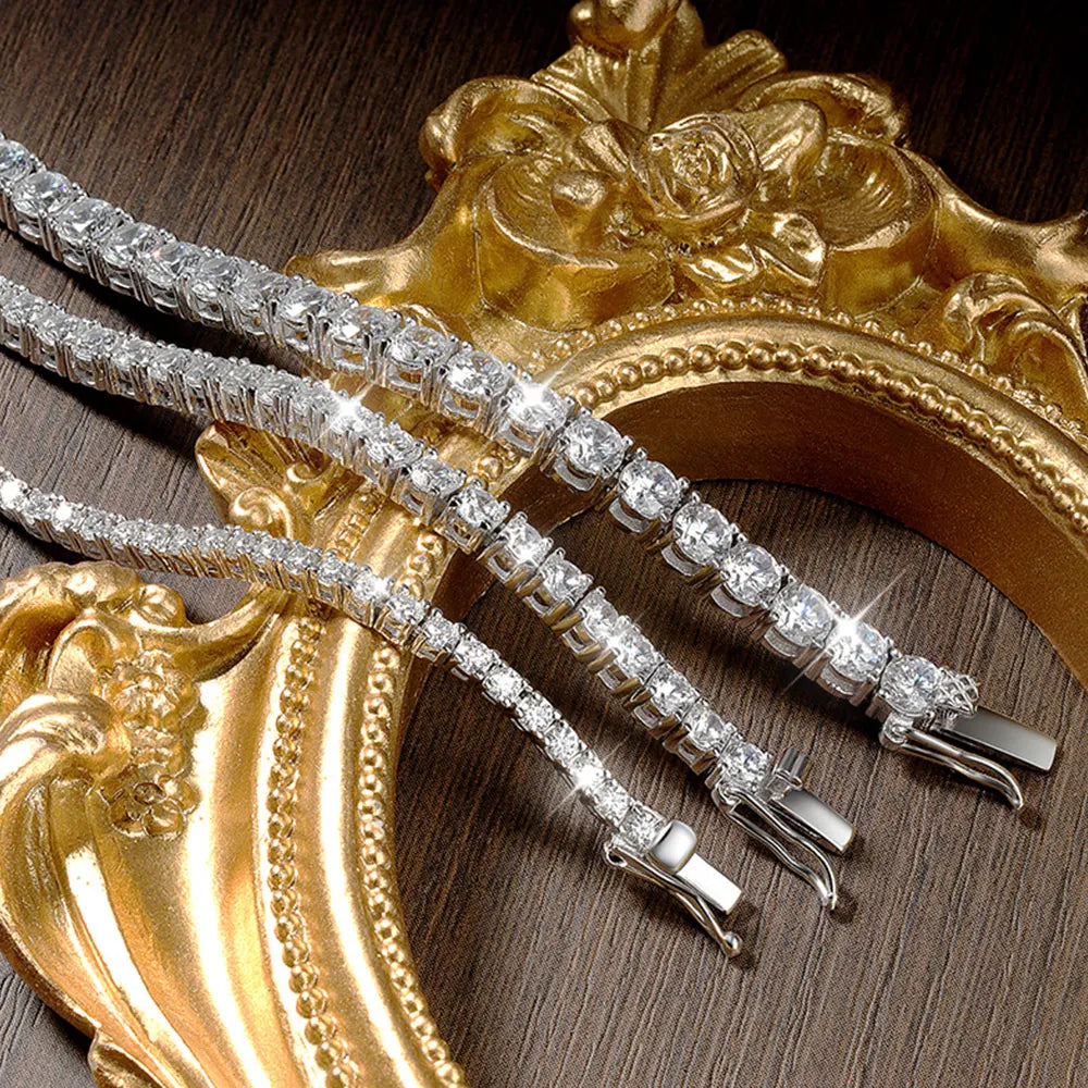 KNOBSPIN GRA Certified Moissanite Tennis Necklace 2/3/4/5/6.5mm Solid 925 Sterling Silver Diamond Tennis Necklaces for Women Man