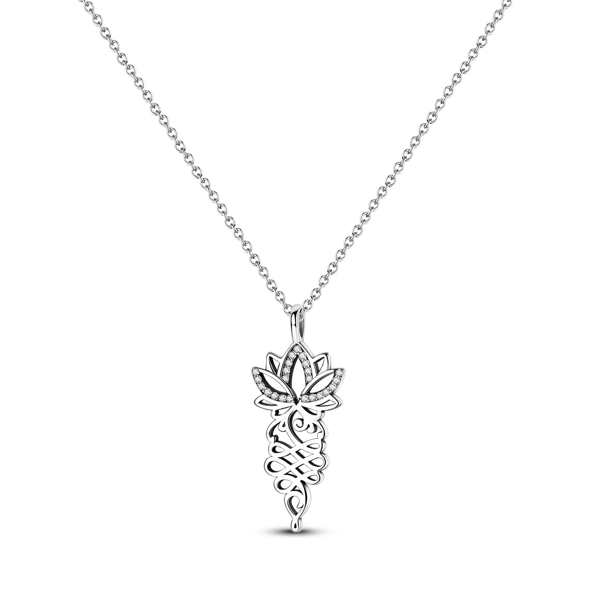 925 Sterling Silver Necklace Lotus Flower Hollow Out Simple Necklaces for Women Anniversary Birthday Jewelry Gift Female