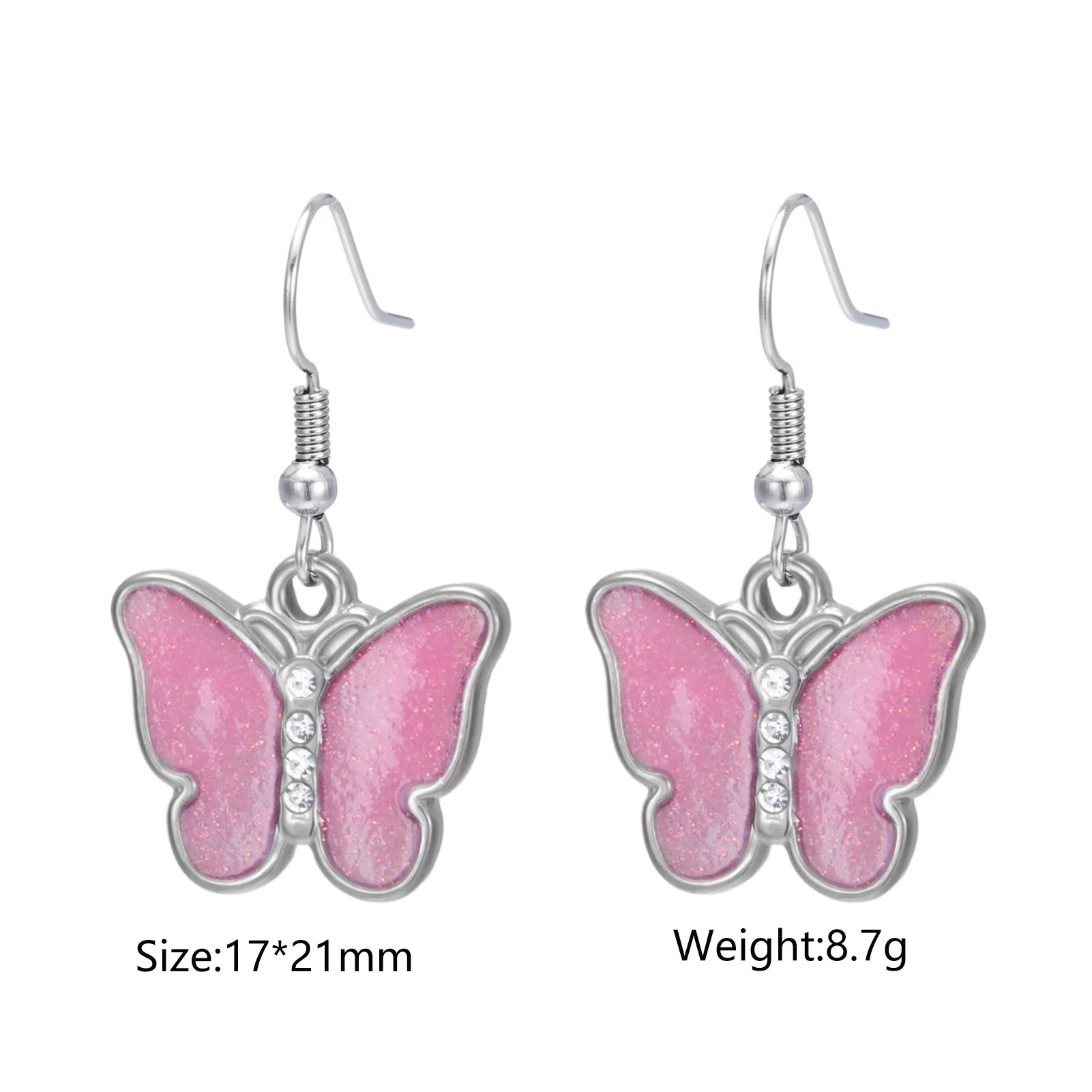 Cazador Stainless Steel Colorful Butterfly Earrings Drop Earrings For Women Girls Jewelry Party Birthday Gift Wholesale