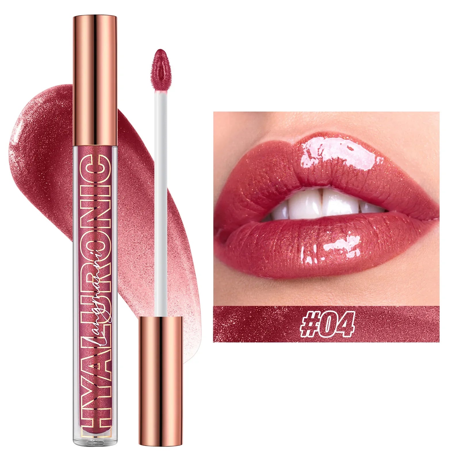 Pearlescent Glitter Plumping Lip Gloss Diamond Glitter Nude Pink Liquid Lipstick Shiny Glass Waterproof Sexy Lip Tint Lip Makeup