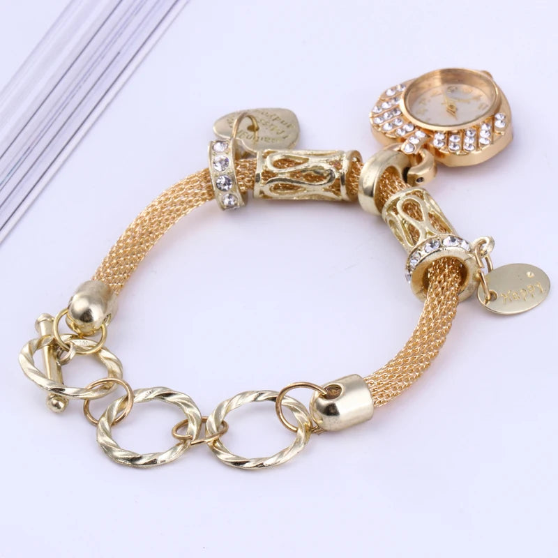 Foreign trade hot selling fashionable rhinestone inlaid women's bracelet watch alloy steel strip women's bracelet watch watch