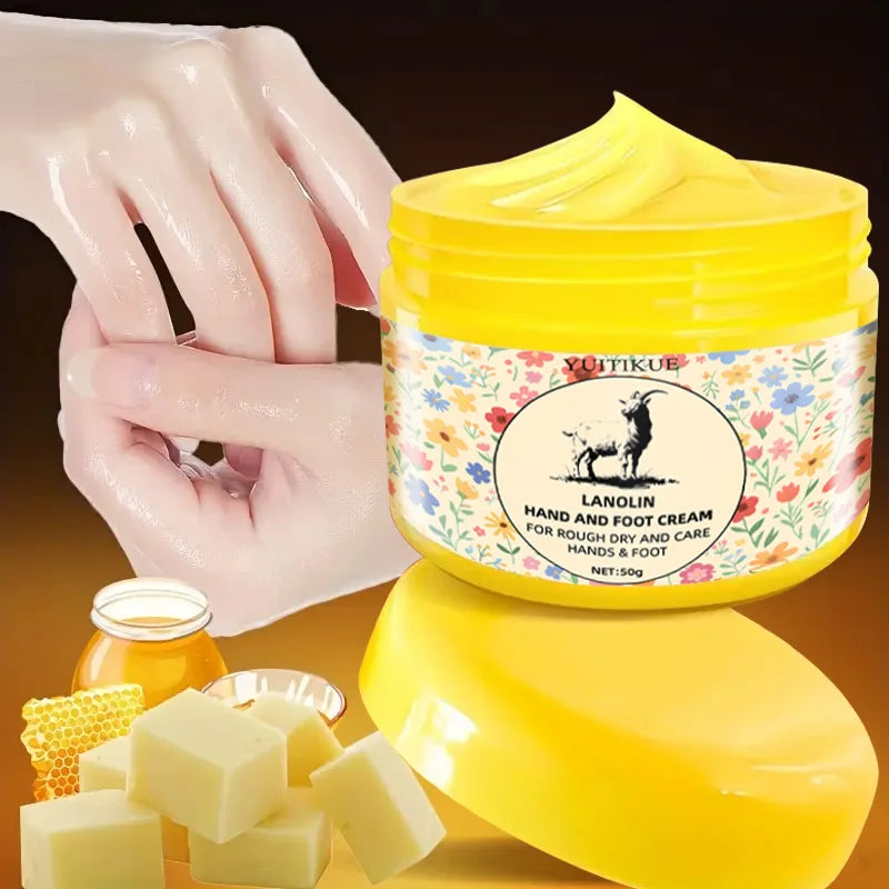 50g Lanolin Foot Cream - Suitable for chapped soles and heels, firms and moisturizes the skin, locks in moisture, leaves the ski