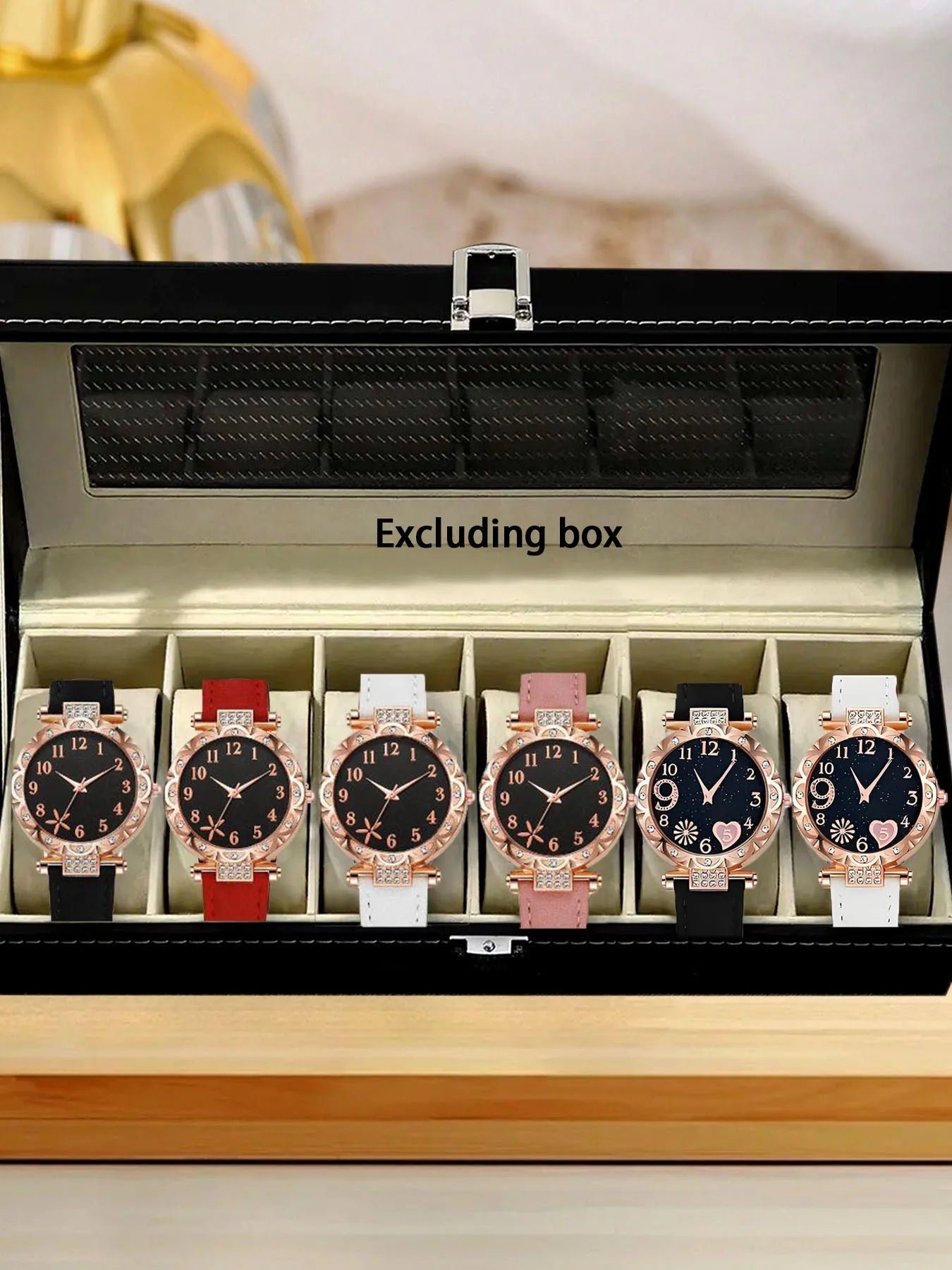 Women's Watch New Women's Leisure Watch Light Luxury Diamond Set Starfish Pattern Dial Belt Quartz Watch 6pcs/1pcs