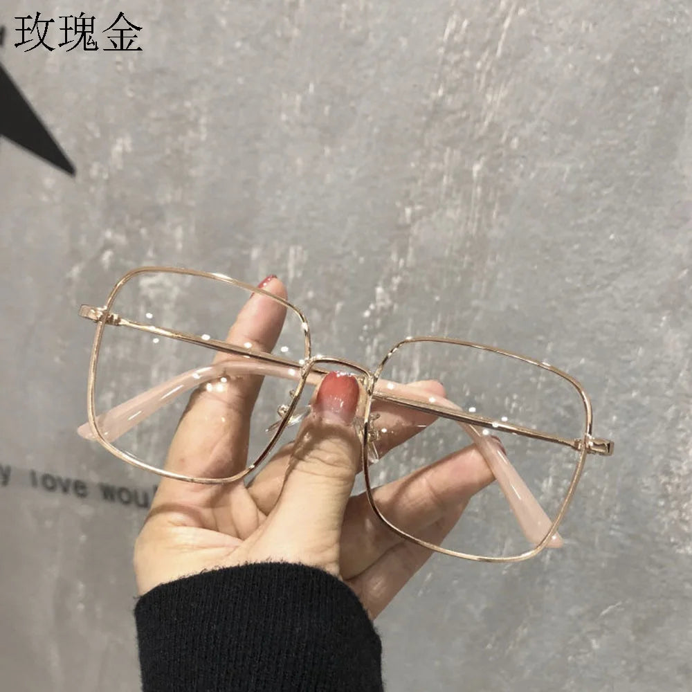 Oversized Anti Blue Light Glasses Men Women Diamond Studded Oversized Square Eyeglasses Computer Goggles Eyewear Glitter Frame