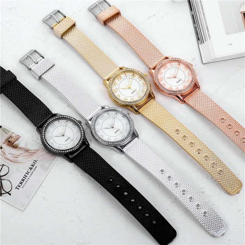 Luminous Watch Silver Gold Women Quartz Watches Simple Glowing Timepiece Ladies Gifts For Girls