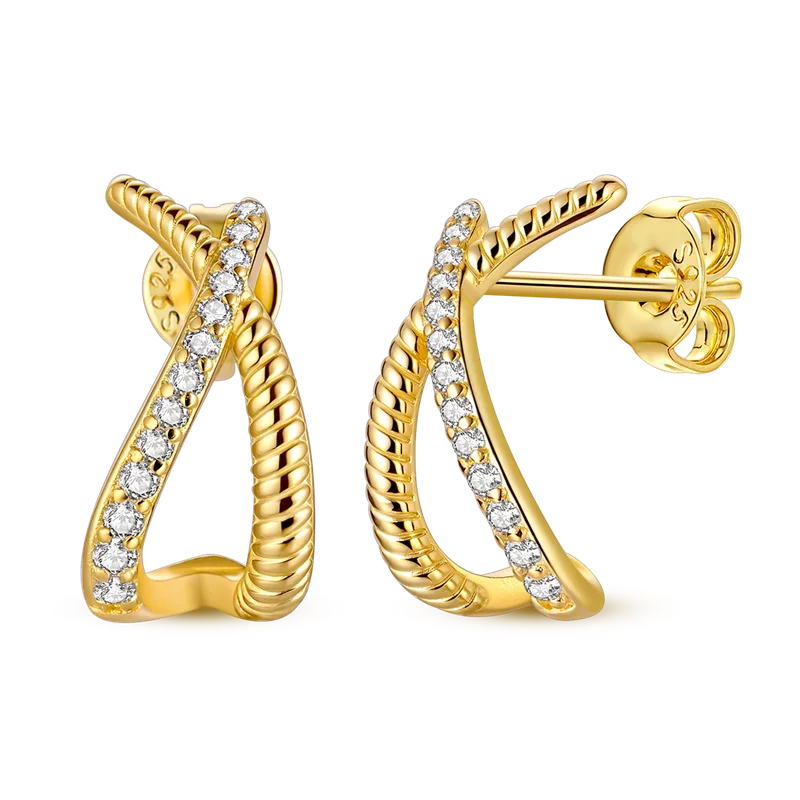 Ladies' Gold Earrings 925 Pure Silver Tree of Life Earrings, Birthday, Wedding, Engagement Party Fashion Jewelry Gifts 2025 New