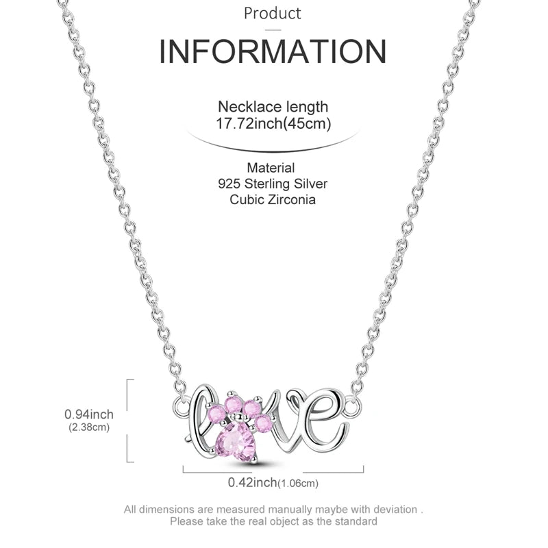 Original 925 Sterling Silver Necklace For Women Class Style Heart Shape Romantic Style High Quality Women Necklace Jewelry Gift