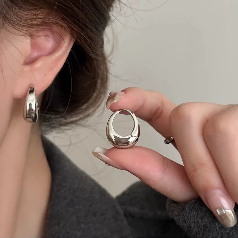 Fashion Stainless Steel Droplet Earrings for Women Vintage Exaggerated Geometric Dangle Drop Earring Party Wedding Jewelry Gifts