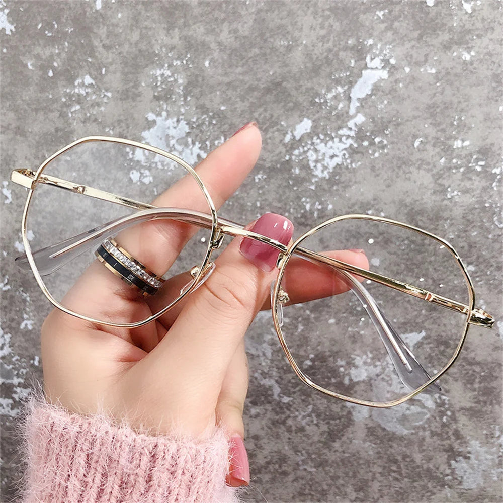 Women Vintage Anti-blue Light Glasses Men Trend Octagonal Frame Eyewear UV400 Optical Computer Eyeglasses