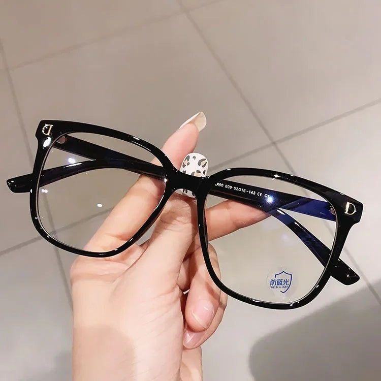 New Large Frame Myopia Glasses Anti-Blue Light Eyewear Women Eye Protective Computer Goggles Diopters -1.0 -1.5 -2.0 To -6.0