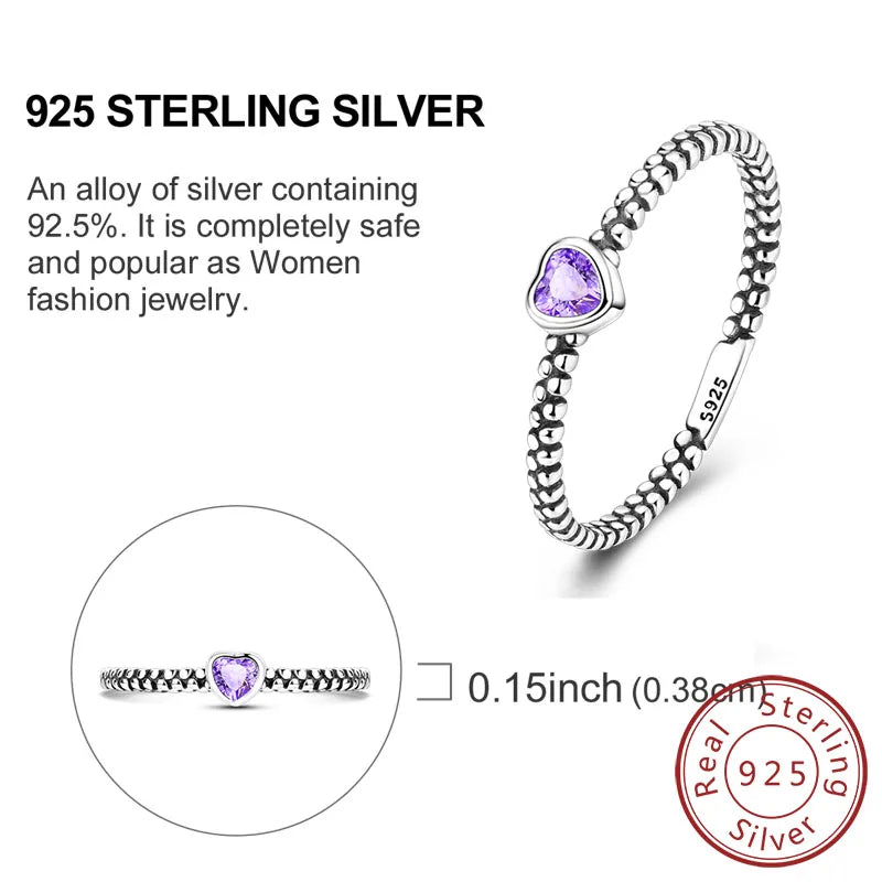 Rings Original 925 Sterling Silver Rings Bow Heart Sun Moon Star Zircon Rings For Women Jewelry Birthday Anniversary Gifts