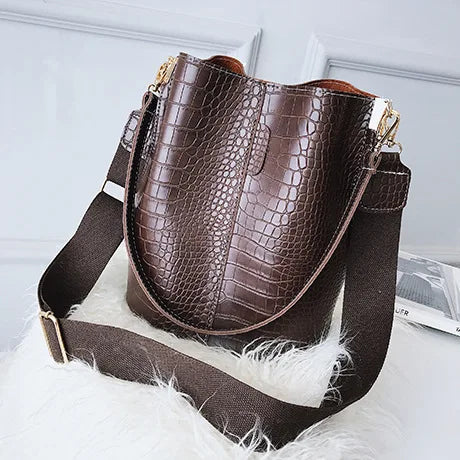 Women's bag Female Shoulder bag Handbag for women Crossbody bag new fashion Alligator print one-shoulder bucket bag