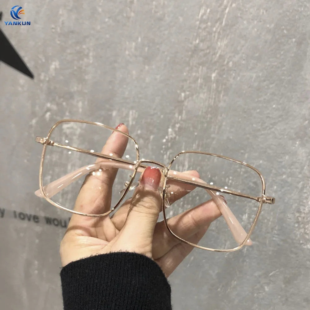 Oversized Anti Blue Light Glasses Men Women Diamond Studded Oversized Square Eyeglasses Computer Goggles Eyewear Glitter Frame
