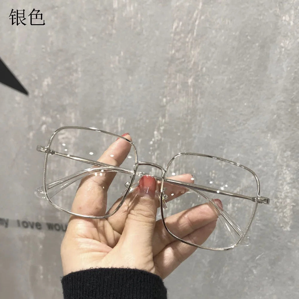 Oversized Anti Blue Light Glasses Men Women Diamond Studded Oversized Square Eyeglasses Computer Goggles Eyewear Glitter Frame