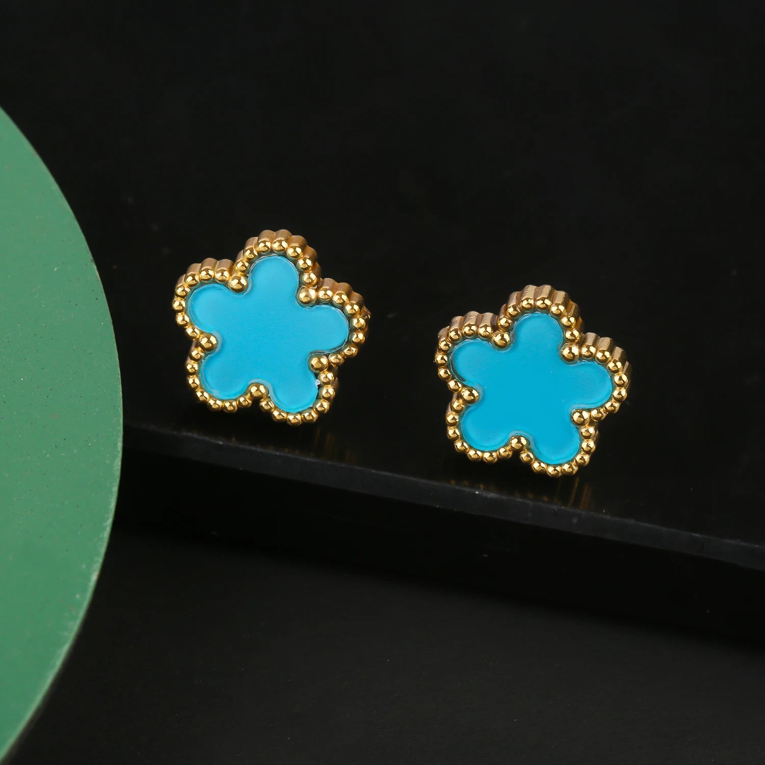 INS Hot Sale Stainless Steel Five Laef Flower Clover Bracelet Jewelry Set Necklace Earrings For Woman Daily Wear Brand Jewelry