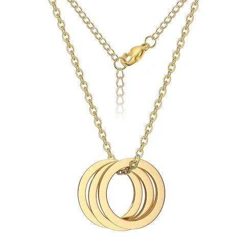 COOLTIME Custom Name Round Pendant Necklace Stainless Steel Trend Engraved Letter Necklace Jewelry Gift for Women