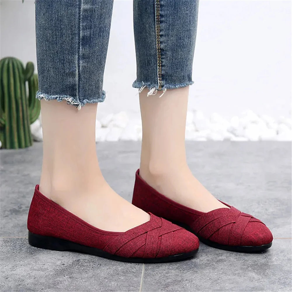 women fashion light weight plus size mesh breathable spring slip on flat loafers lady casual comfort office work shoes b607