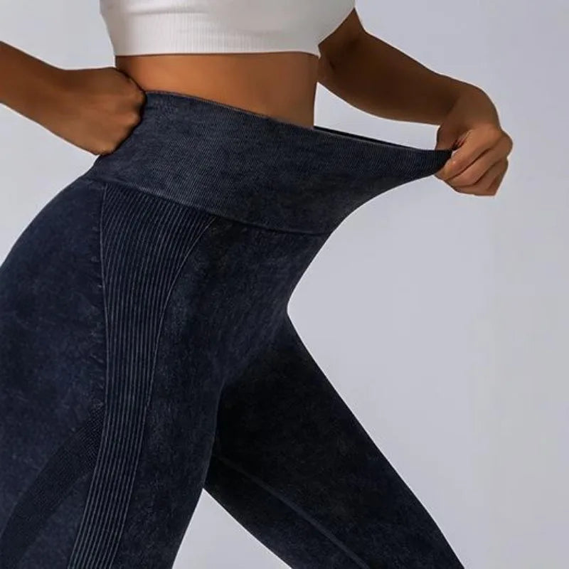Seamless High Waist Yoga Pants Women Matte Washed Leggings High Elastic Sexy Hip Liftting Gym Workout Running Sports Leggings