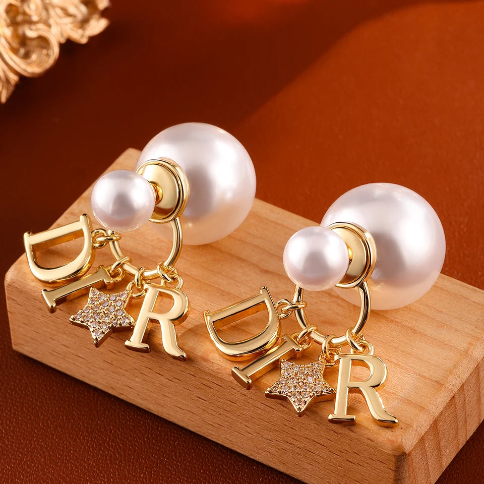 Elegant Business Pearl Star Earrings Suitable For Women To Wear Fashionable Jewelry For Travel, Banquets, And Parties