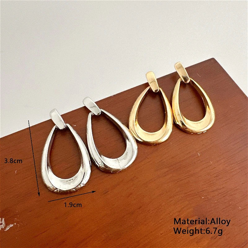 Fashion Stainless Steel Droplet Earrings for Women Vintage Exaggerated Geometric Dangle Drop Earring Party Wedding Jewelry Gifts