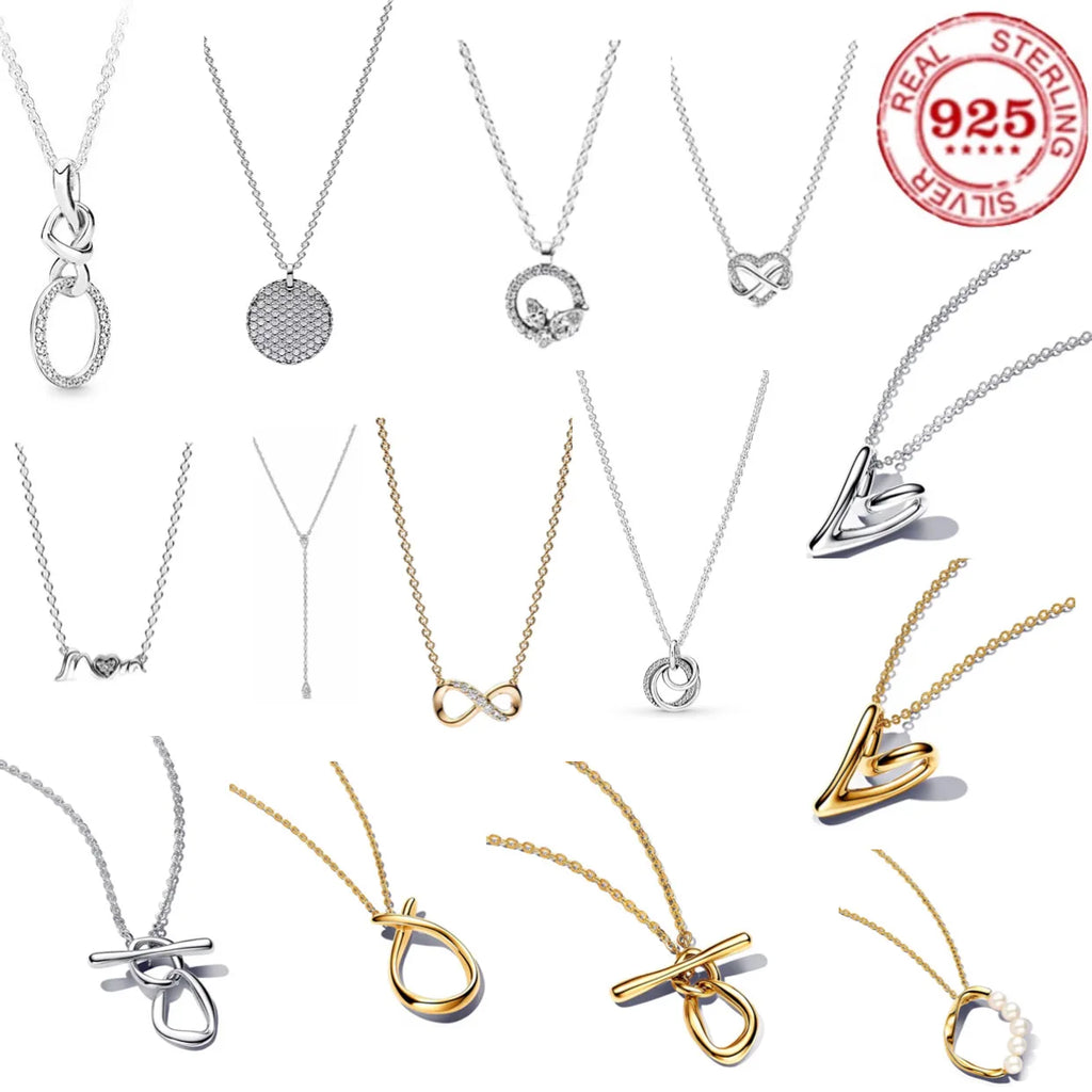 Fashion 100%925 sterling silver temperament Feather Love Mom words Zircon necklace DIY women's high jewelry Mother's Day gift