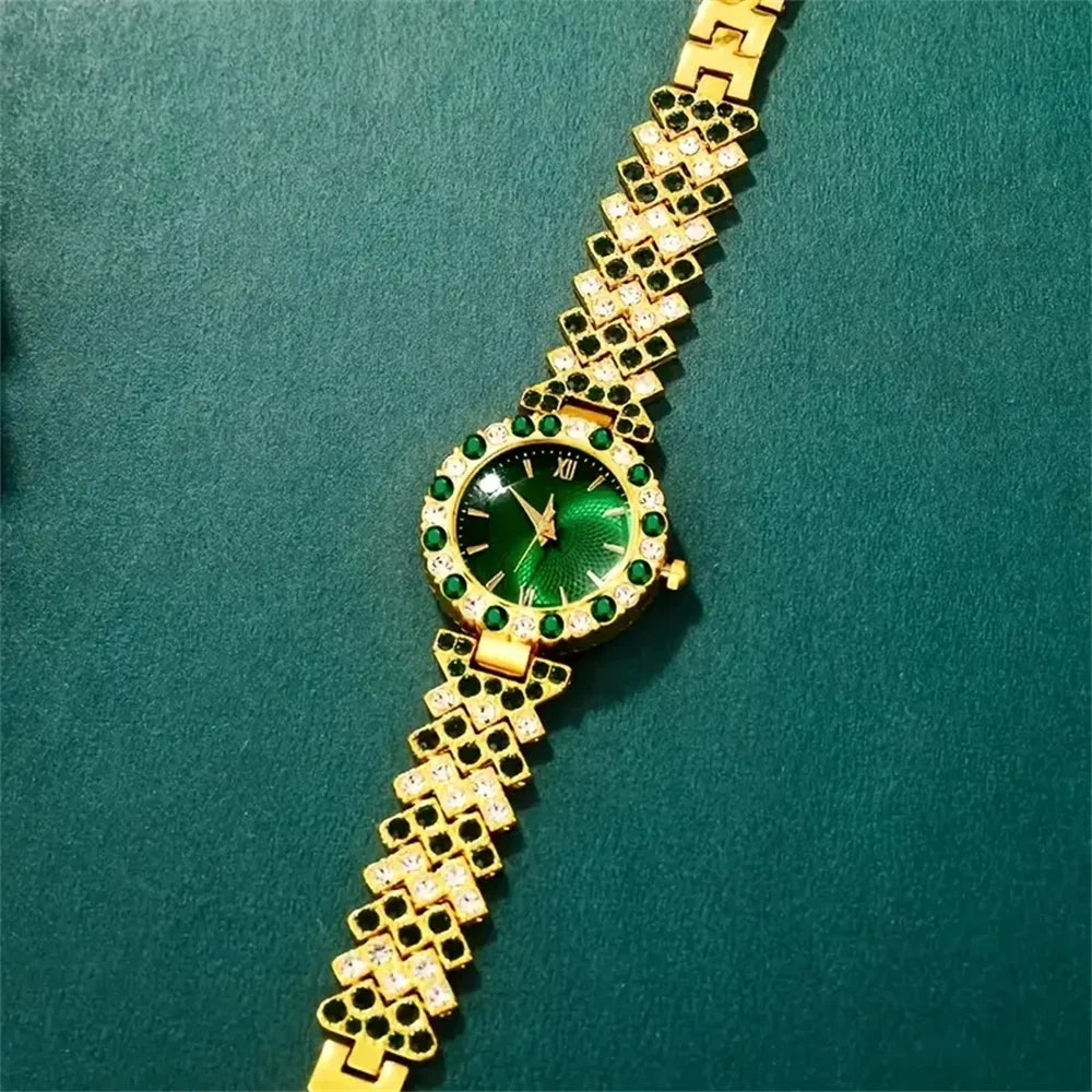 Elegant 6-piece women's watch set - Quartz movement, square case, zinc alloy strap, timer function - ideal gift for Valentine's