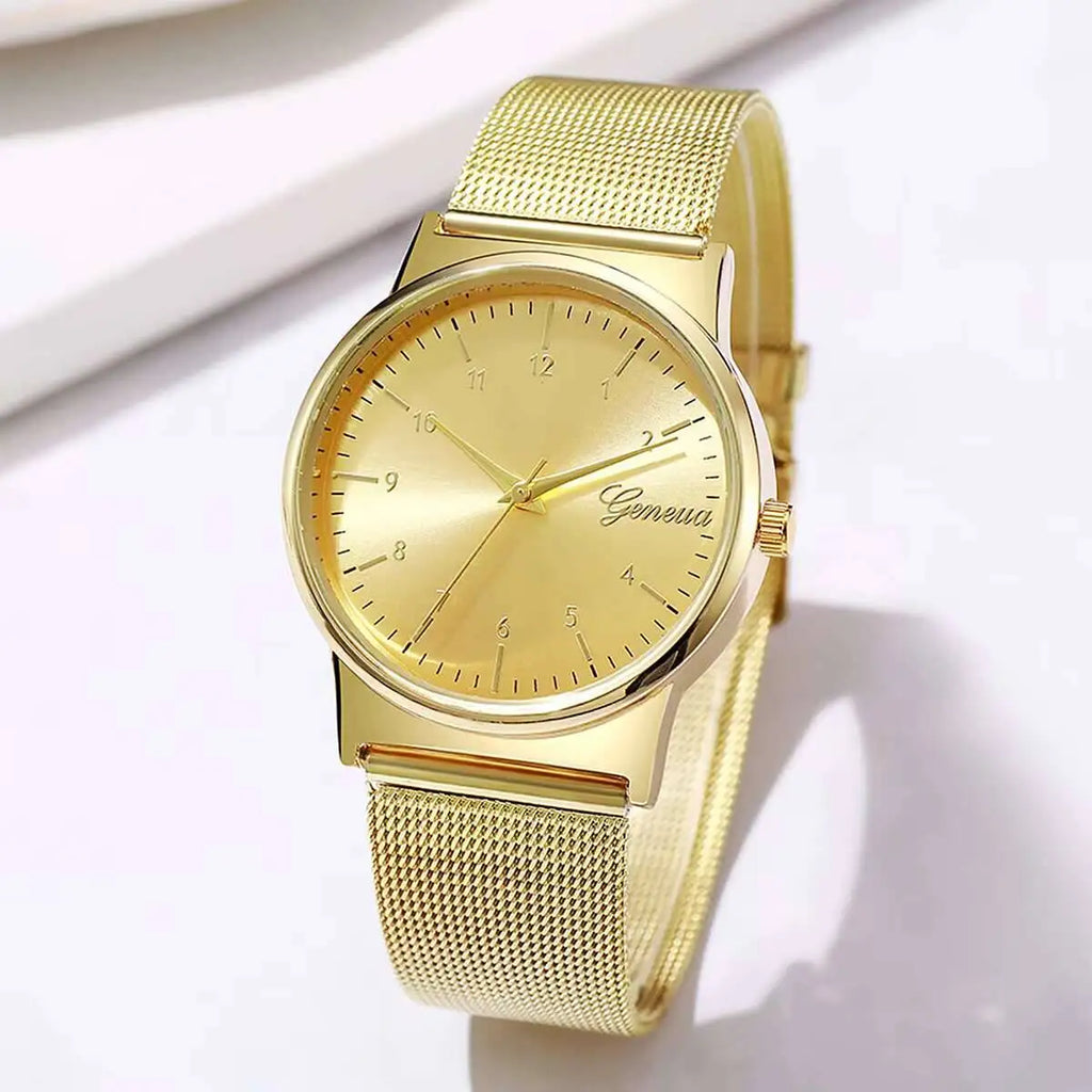 1/2PCS Fashion Women Watches Set Simple Mesh Band Arabic Dial Quartz Watch For Ladies Clock Reloj Mujer（Without Box）