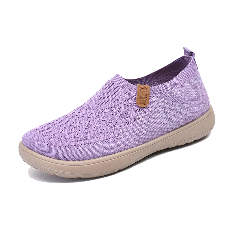 Spring Casual and Fashionable Slip-On Middle-Aged and Elderly Mother's Shoes, Flat-Soled, Comfortable and Not Tiring, Lightweight and Breathable Sports Shoes for Women