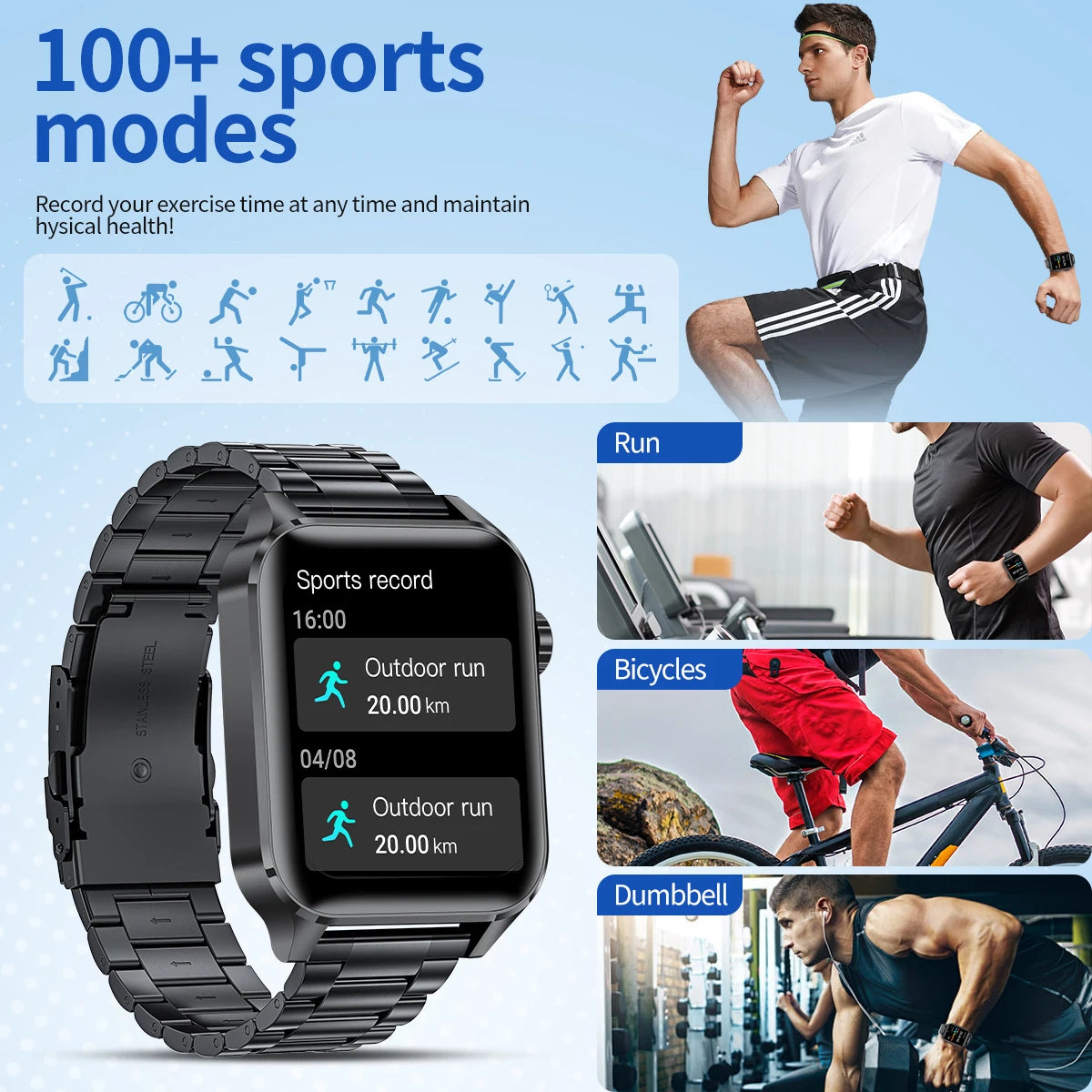 New LIGE Men Smart Watch Military Fitness Tracker Smartwatch Man Bluetooth Call Watches Waterproof Sports Smartwatch For Xiaomi