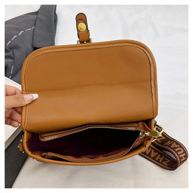 New Classic Texture Crossbody Bag Versatile Crossbody Bag High-End Underarm Bag Nurse Bag Wide Shoulder Strap Bag