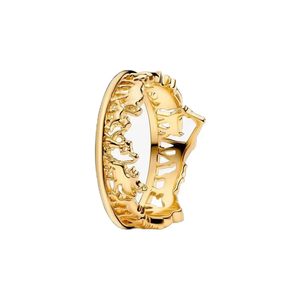 European New 925 Silver, Gold Series Bow Flower Ring Suitable For Exquisite High-Quality Jewelry For Women at Wedding Parties