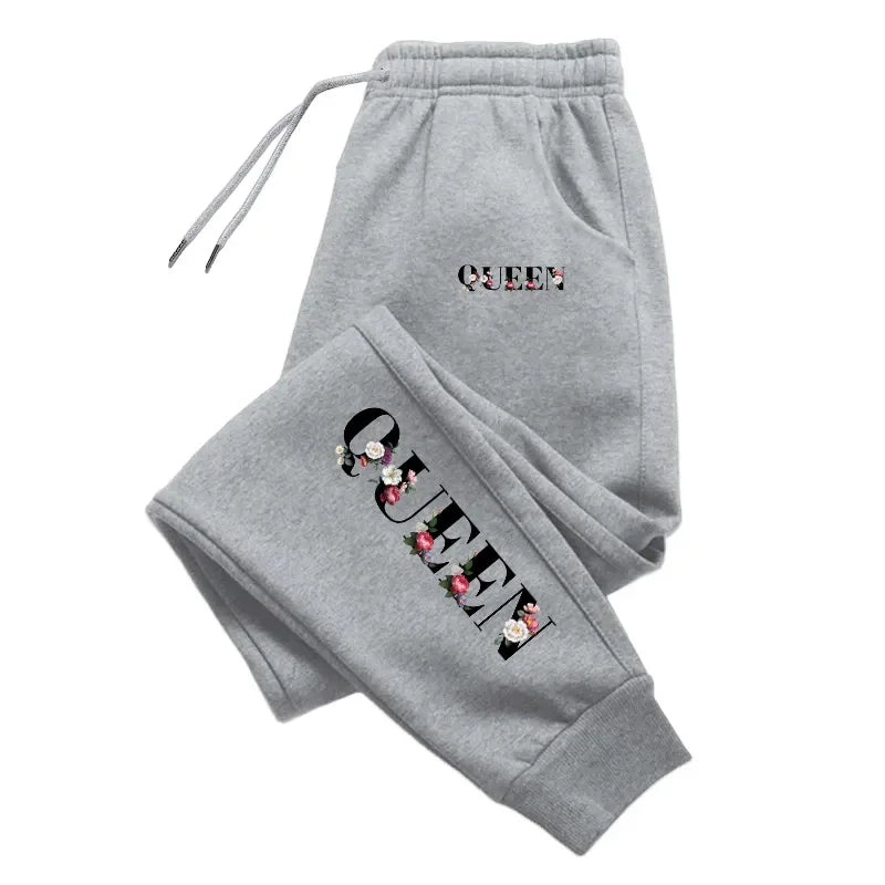 Queen Printing Womens Sweatpants Casual Trousers Outdoors Sports Jogging Woman Clothing Daily Sportswear Fashion Street Pants