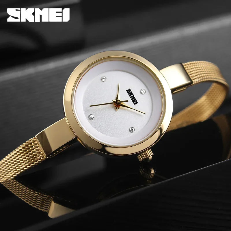 SKMEI 1390 Luxury Sport Girl Bracelet Womens Wristwatches Elegant Sport Waterproof Quartz Watch for Women 1410 Montre Femme
